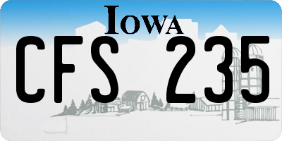 IA license plate CFS235