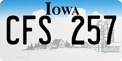 IA license plate CFS257