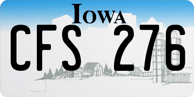 IA license plate CFS276