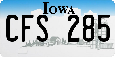 IA license plate CFS285