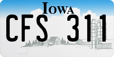 IA license plate CFS311