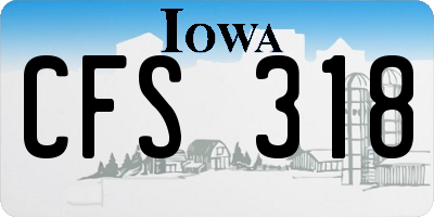 IA license plate CFS318