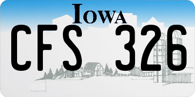 IA license plate CFS326