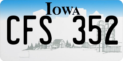 IA license plate CFS352