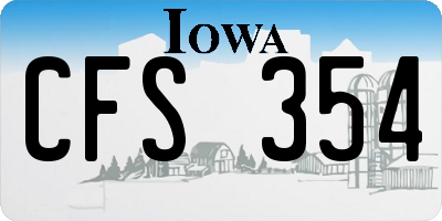IA license plate CFS354