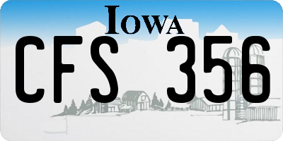 IA license plate CFS356