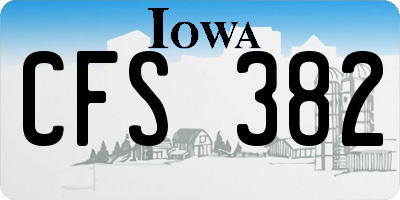 IA license plate CFS382