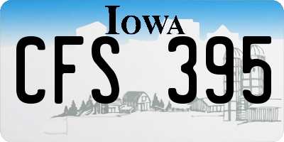 IA license plate CFS395