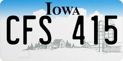 IA license plate CFS415