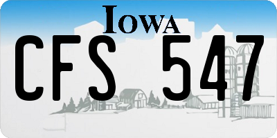 IA license plate CFS547