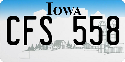 IA license plate CFS558