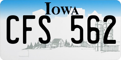 IA license plate CFS562