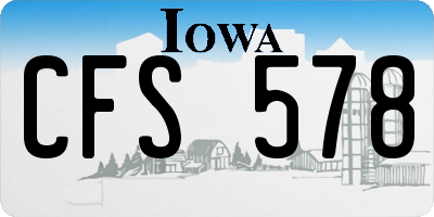 IA license plate CFS578