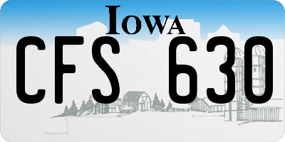 IA license plate CFS630