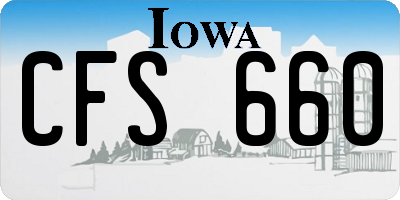 IA license plate CFS660