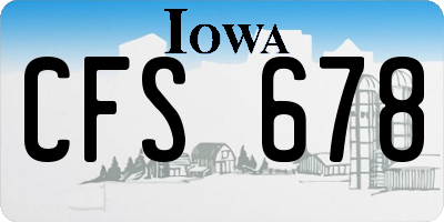 IA license plate CFS678