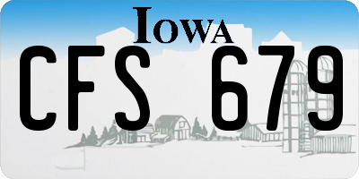 IA license plate CFS679