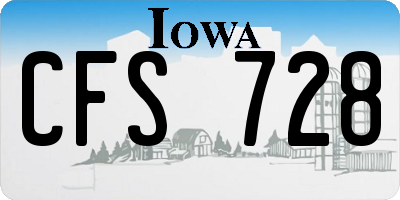 IA license plate CFS728