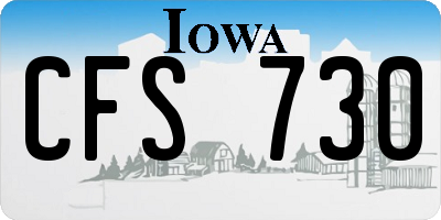 IA license plate CFS730