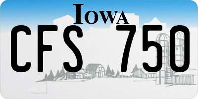 IA license plate CFS750