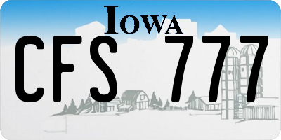 IA license plate CFS777