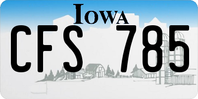 IA license plate CFS785