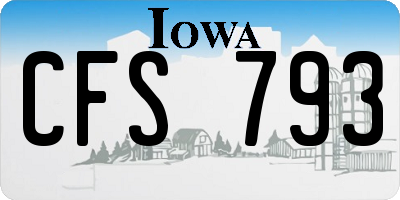 IA license plate CFS793