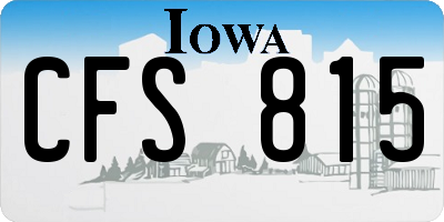 IA license plate CFS815