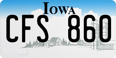 IA license plate CFS860