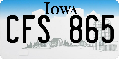 IA license plate CFS865