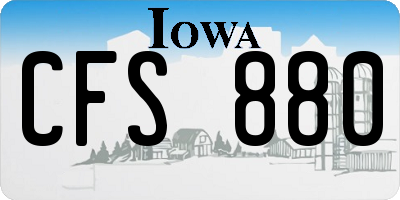 IA license plate CFS880