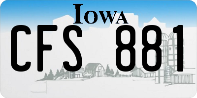 IA license plate CFS881