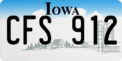 IA license plate CFS912