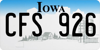 IA license plate CFS926