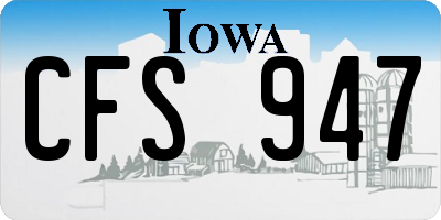 IA license plate CFS947