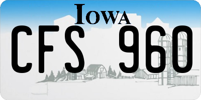 IA license plate CFS960