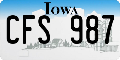 IA license plate CFS987