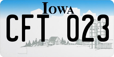 IA license plate CFT023