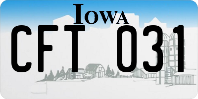 IA license plate CFT031