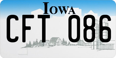 IA license plate CFT086