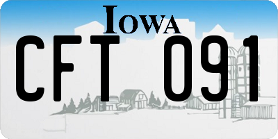 IA license plate CFT091