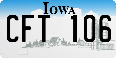 IA license plate CFT106