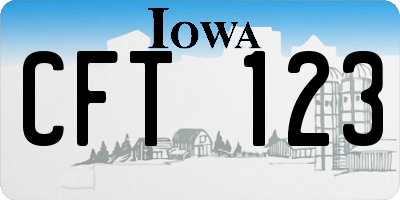 IA license plate CFT123