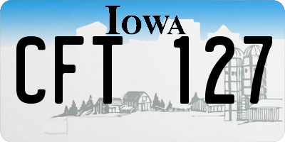 IA license plate CFT127