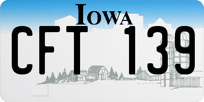 IA license plate CFT139