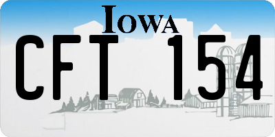IA license plate CFT154