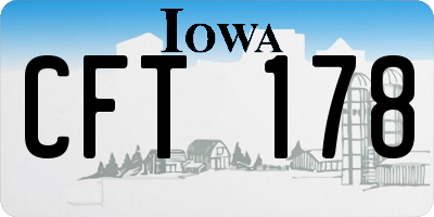 IA license plate CFT178
