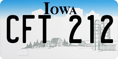 IA license plate CFT212