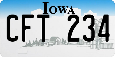 IA license plate CFT234