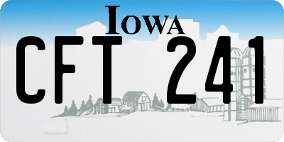 IA license plate CFT241